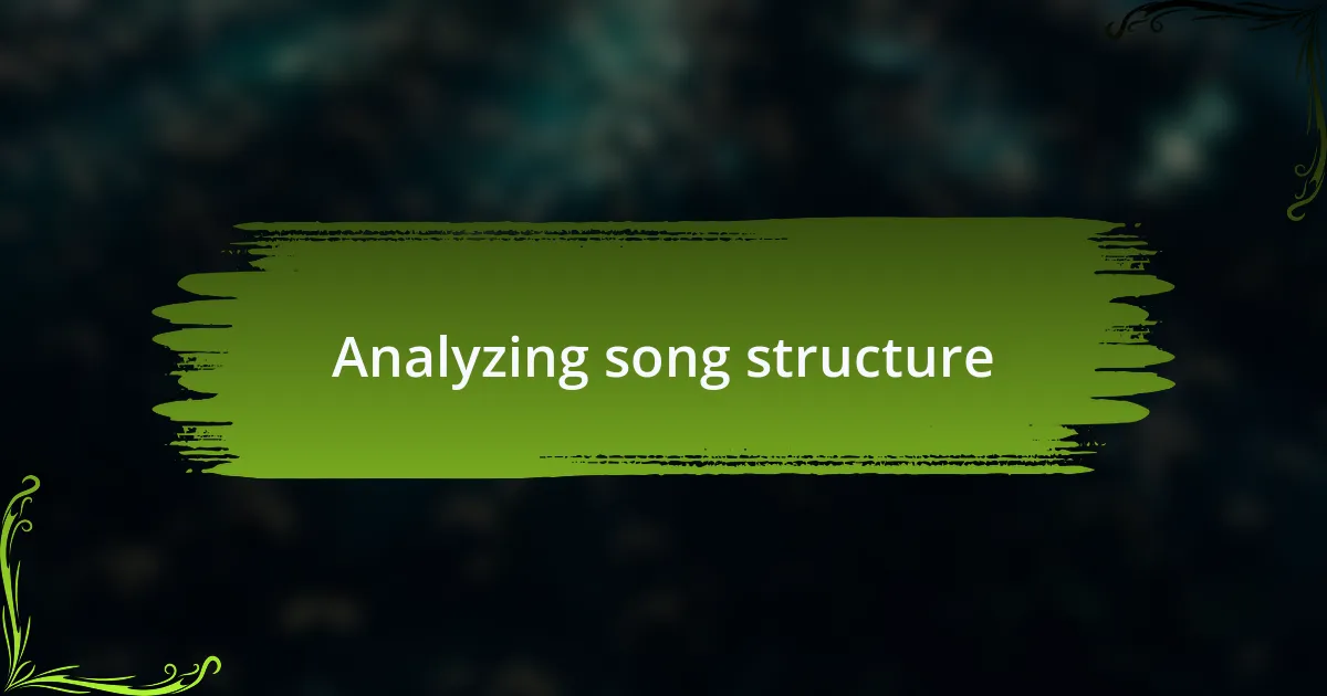 Analyzing song structure