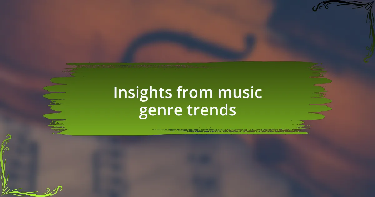 Insights from music genre trends