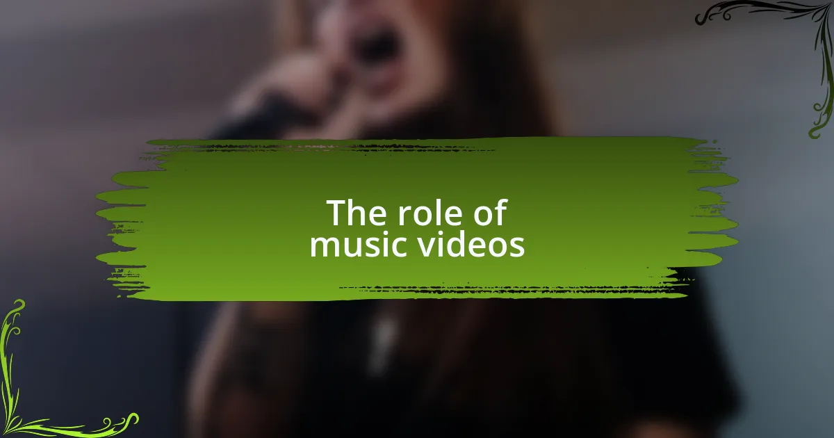 The role of music videos